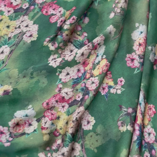 luxurious-green-floral-satin-fabric-draping-video