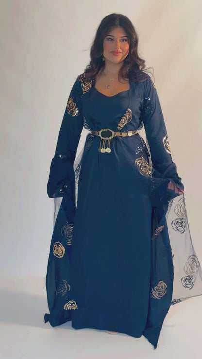 Nishtman Navy Blue Kurdish Dress 3 items