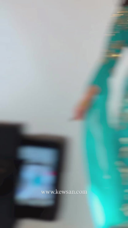 Shkofe Turquoise Gold – Traditional Kurdish Dress with Golden Embroidery 3 items ( kawa , kras, underwear)