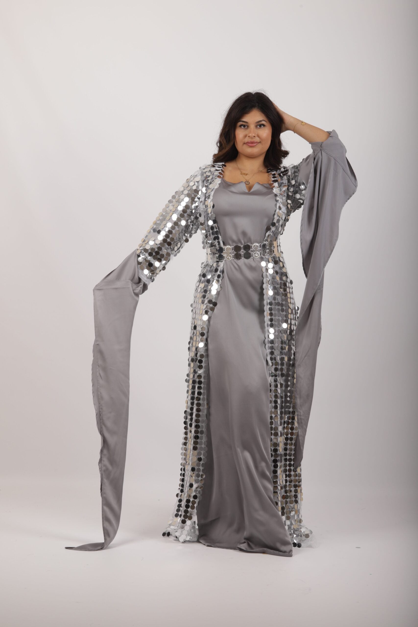 Kurdish Dress Polak Silver with Grey – Kewsan textile and more