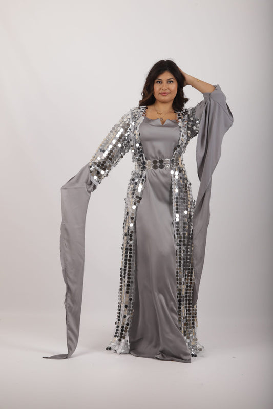 Kurdish Dress Polak Silver with GreyKewsan textile and more Kurdish women, Kurdish clothes, Kurdische kleider