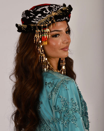 Kurdish Hat with Hawri ( Golwani)Kewsan textile and more Kurdish women, Kurdish clothes, Kurdische kleider